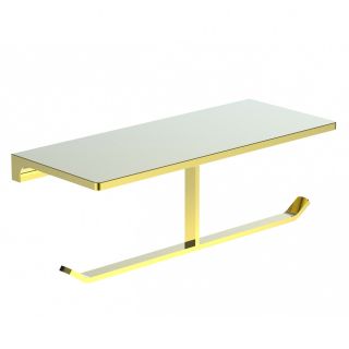 Двойной держатель для туалетной бумаги с полкой Wonzon & Woghand Eclipse WW-9156-LG золото глянцевое